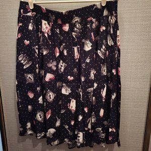 Torrid Disney Alice In Wonderland Skirt w pockets 1x 14-16 NWT